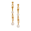 1 Pair Elegant Glam Geometric Inlay 304 Stainless Steel Pearl Drop Earrings