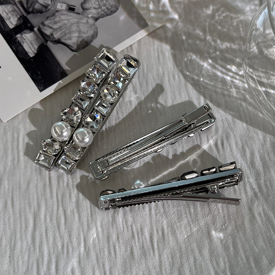 Women's Simple Style Round Alloy Inlay Zircon Hair Clip