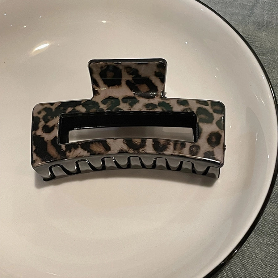 simple style cows plaid cheetah print plastic stoving varnish hollow out hair claws