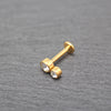 1 Piece Lip Rings Hip-Hop Punk Geometric 304 Stainless Steel 316 Stainless Steel  Inlay Rhinestones 18K Gold Plated Lip Rings Ear Cartilage Rings & Studs