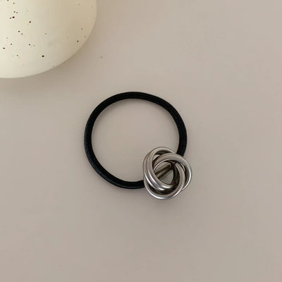 lady circle alloy rubber band plating hair tie