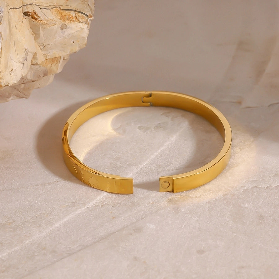 Simple Style Heart Shape 304 Stainless Steel Bangle In Bulk