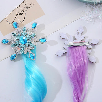 Kid'S Princess Snowflake high temperature wire Diamond Hair Clip