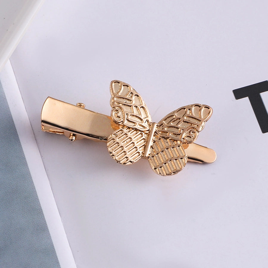 fashion moon butterfly metal handmade inlay artificial pearls artificial diamond hair clip 1 piece