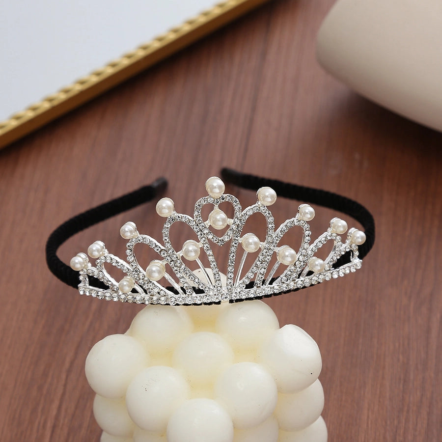 Women's Cute Crown Imitation Pearl Alloy Hair Band