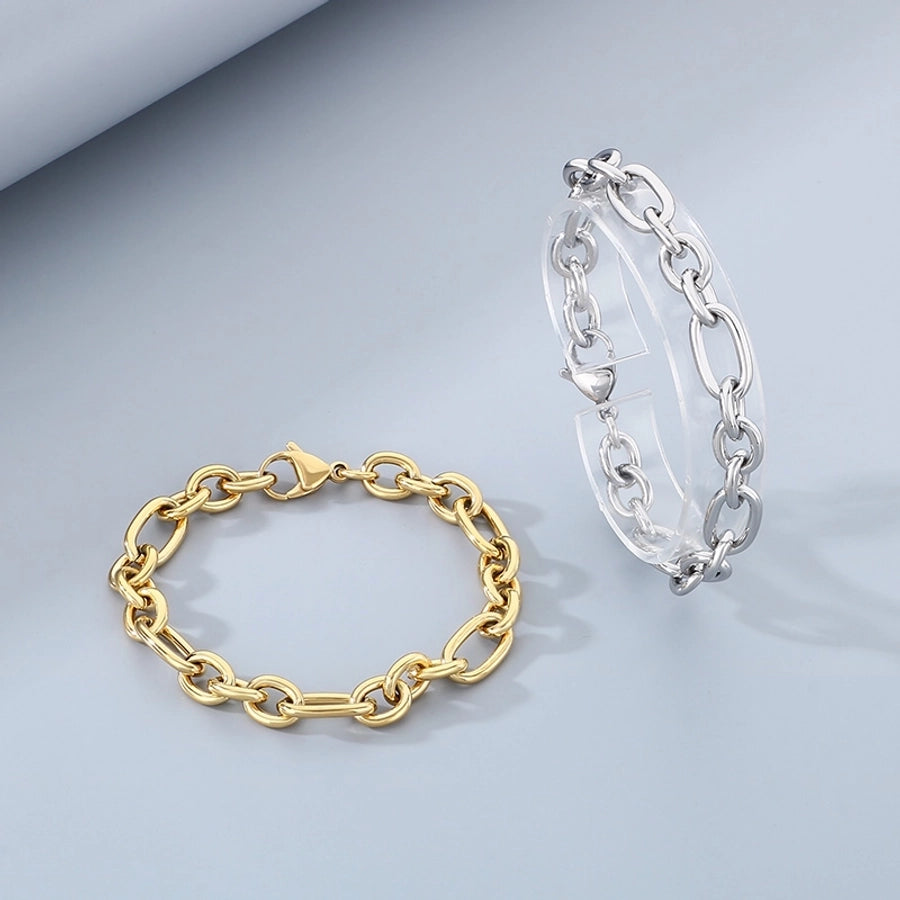 Simple Style Geometric 304 Stainless Steel 18K Gold Plated  Bracelets In Bulk