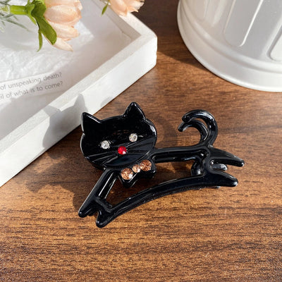New Cute Cat Acetate Hollow out Grip Sweet Gentle and  Elegant Hair Clip Personalized Hair Accessories Headdress for Women