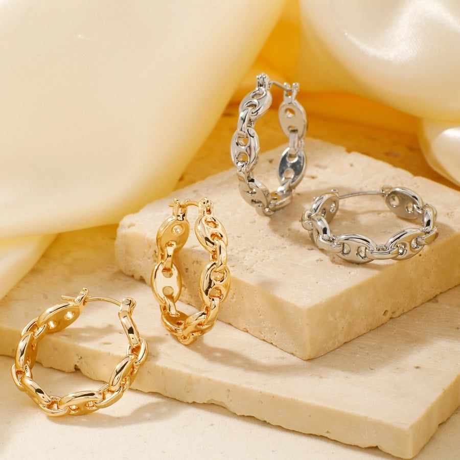 1 Pair Glam Simple Style Shiny Geometric Inlay Copper Zircon K Gold Plated Earrings