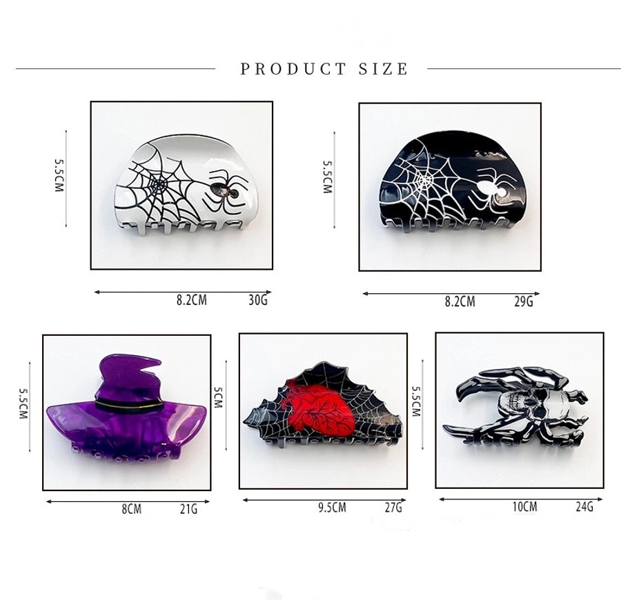Halloween Simple Style Streetwear Women's Spider Spider Web Arylic Hair Claws