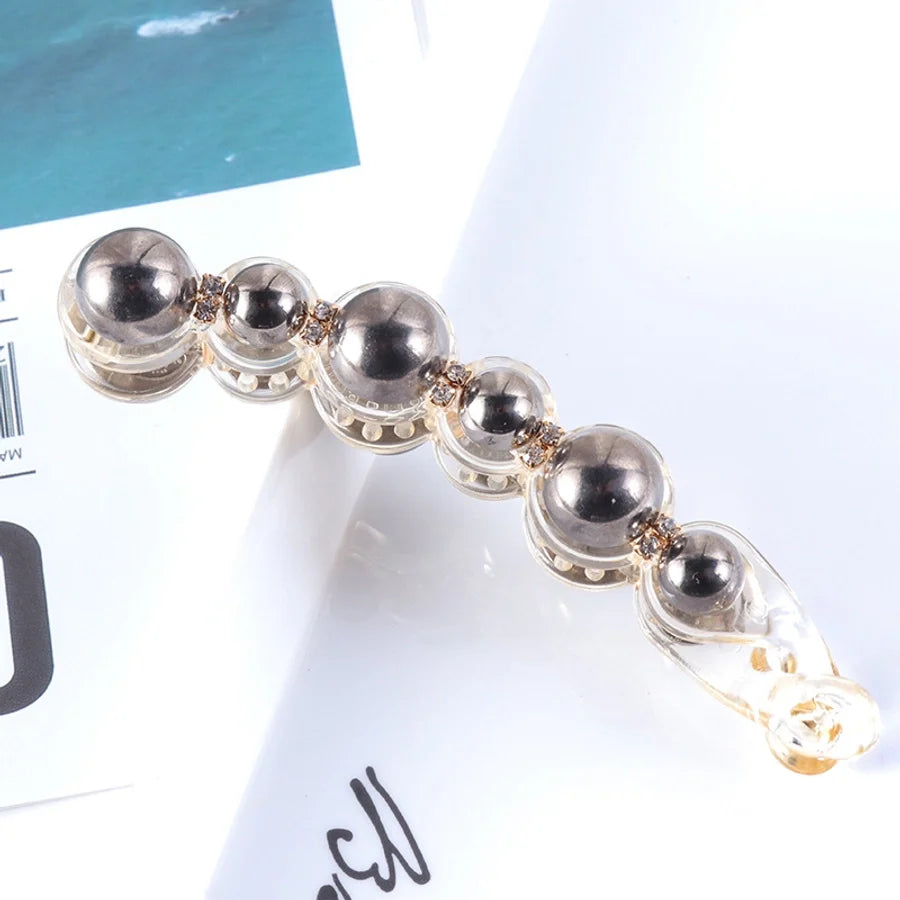 simple style geometric plastic artificial pearls hair clip