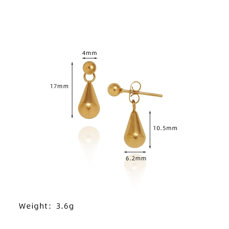 1 Pair Cute Vacation Modern Style Round Water Droplets 304 Stainless Steel Drop Earrings