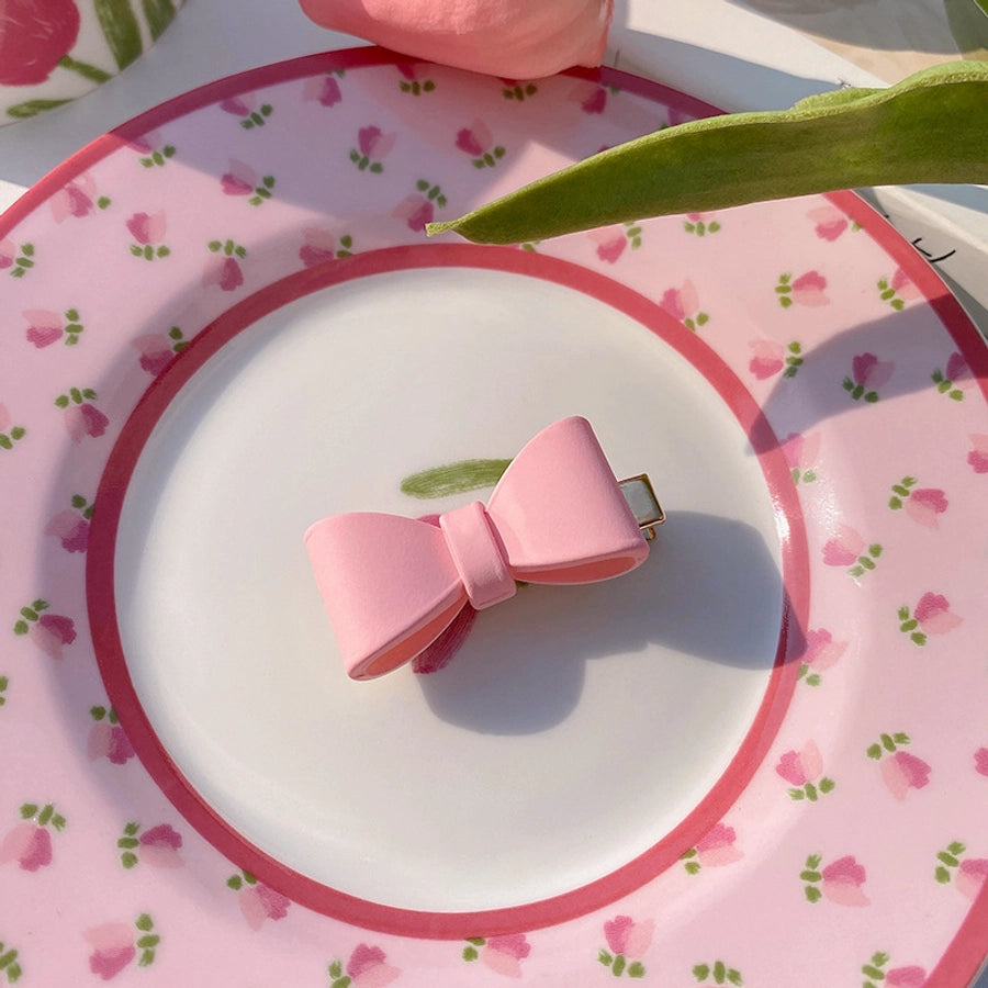 cute heart shape flower resin plating hair clip