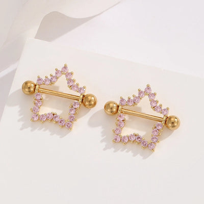 Ear Cartilage Rings & Studs Y2K Modern Style Pentagram 304 Stainless Steel Inlay Zircon Ear Cartilage Rings & Studs