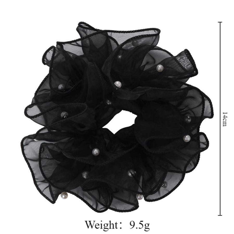 Women's Casual Simple Style Geometric Imitation Pearl Gauze Hair Tie