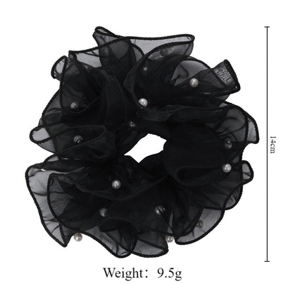 Women's Casual Simple Style Geometric Imitation Pearl Gauze Hair Tie