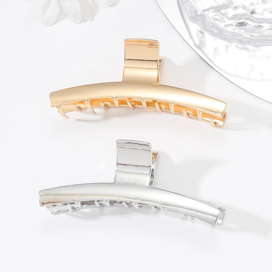 Women's Simple Style Solid Color Metal Plating Hair Claws