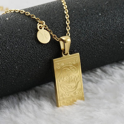 Casual Simple Style Constellation 18K Gold Plated 304 Stainless Steel  Pendant Necklace