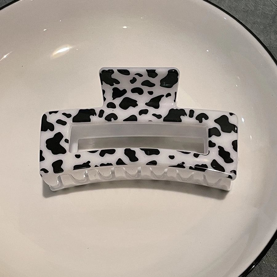 simple style cows plaid cheetah print plastic stoving varnish hollow out hair claws