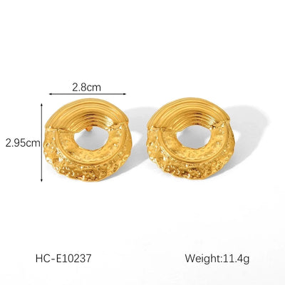 1 Pair IG Style Geometric Solid Color Plating 304 Stainless Steel 18K Gold Plated Drop Earrings Ear Studs