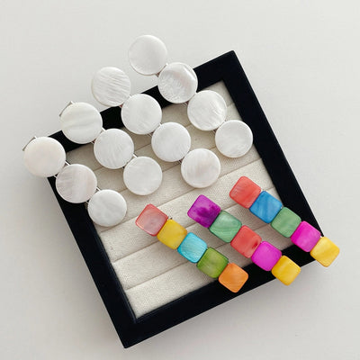 Women's Cute Vacation Marine Style Geometric Alloy Shell Patchwork Inlay Shell Hair Clip