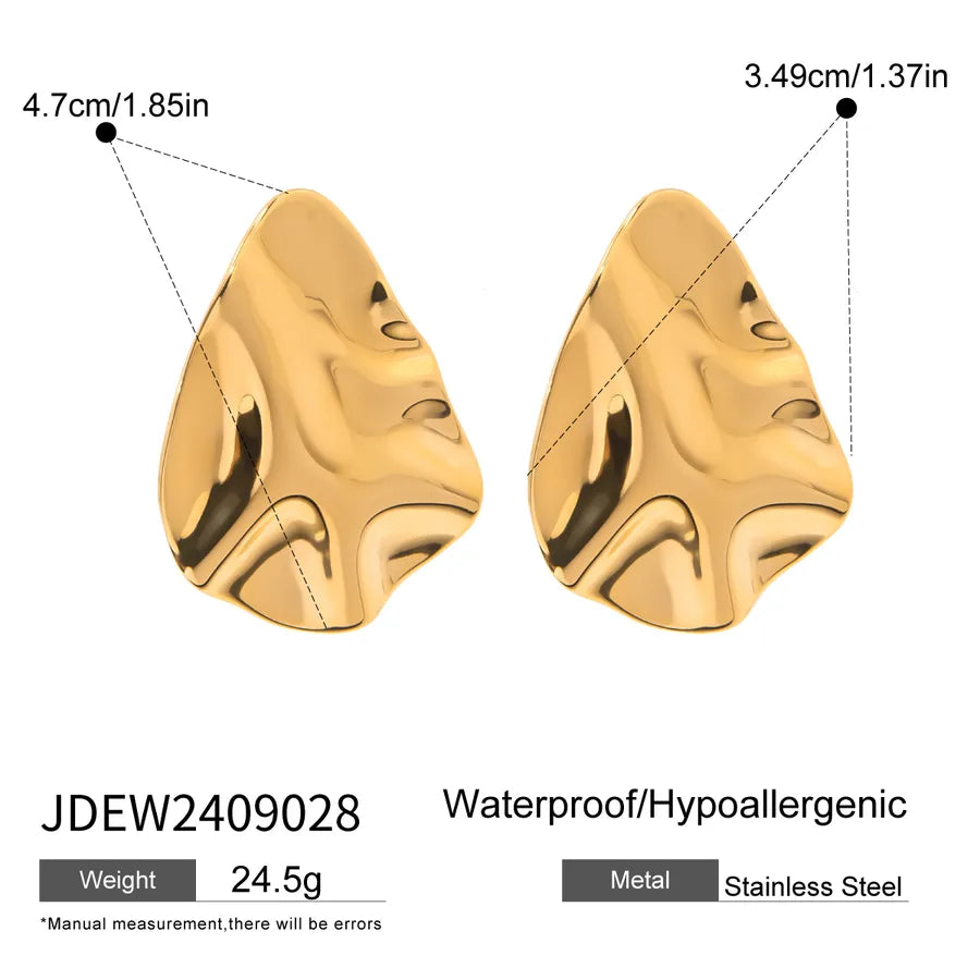 1 Pair Simple Style Classic Style Solid Color 304 Stainless Steel 18K Gold Plated Ear Studs