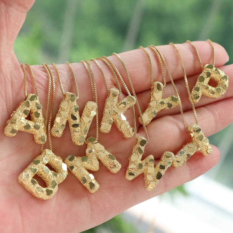 Jewelry Simple Style Classic Style letter Copper Pendant Necklace