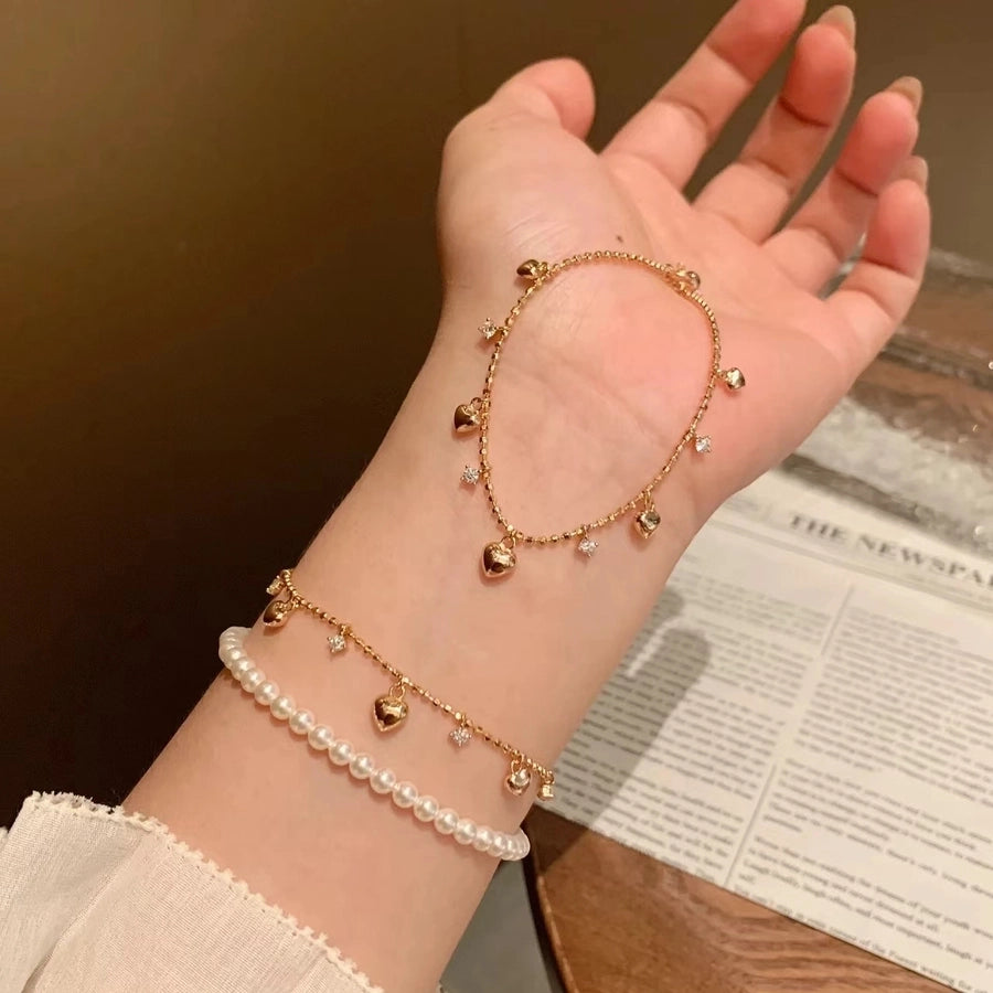 Copper Plating Heart Shape Jewelry Set