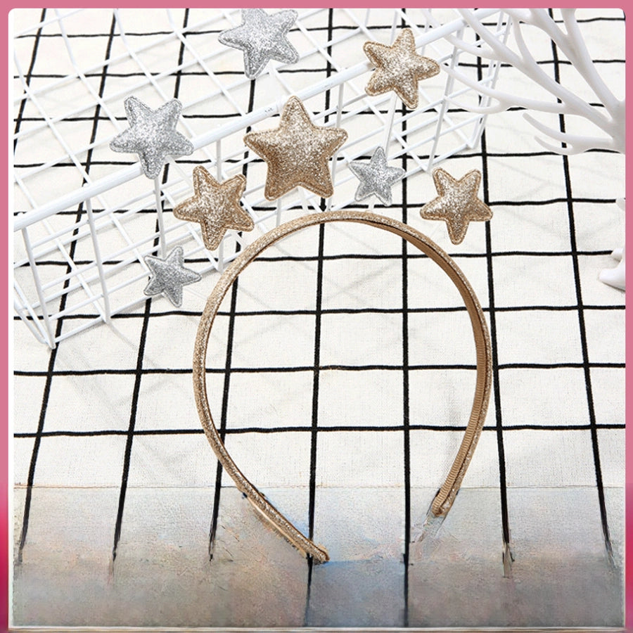 new Christmas creative small fresh five-pointed star children's hairband hair accessories metal around the side headband