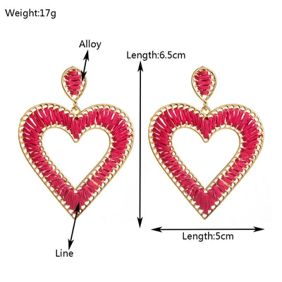 1 Pair Wedding Vacation Simple Style Heart Shape Alloy 16K Gold Plated Drop Earrings