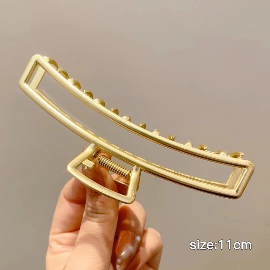 simple style solid color alloy resin hollow out hair claws