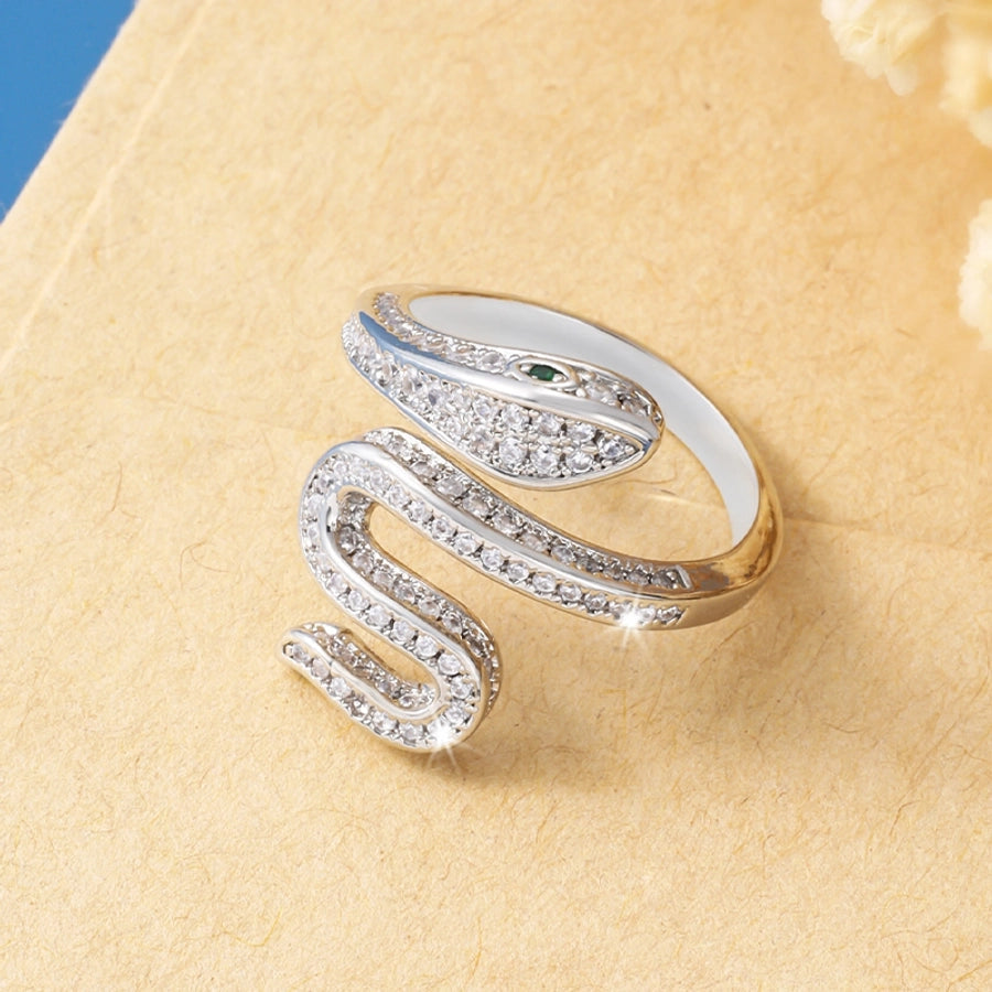 Jewelry Hip-Hop Rock Punk Snake Copper Zircon Imitation Gold  Rings