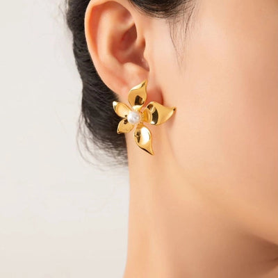 1 Pair Elegant Simple Style Flower 304 Stainless Steel Ear Studs