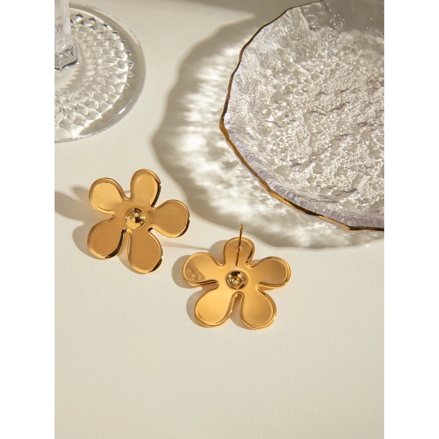 1 Pair Sweet Flower 304 Stainless Steel Ear Studs