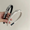 women's vintage style solid color artificial crystal hair band