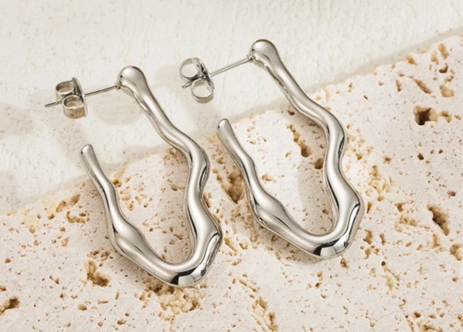 1 Pair Simple Style Geometric 304 Stainless Steel 18K Gold Plated Earrings