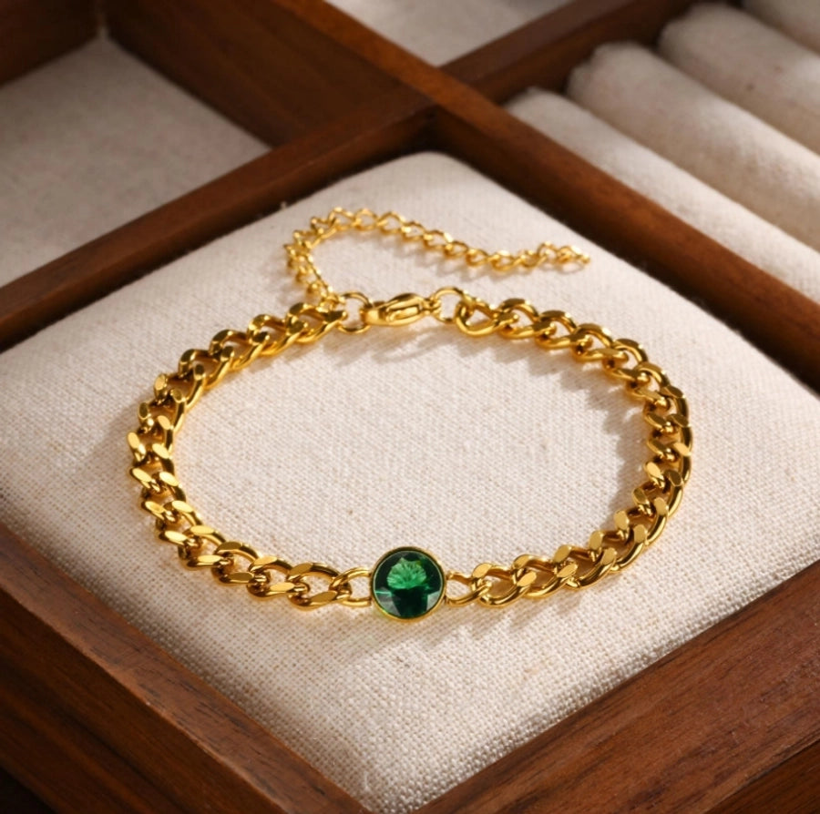 Basic Simple Style Solid Color Titanium Steel 18K Gold Plated Bracelets In Bulk