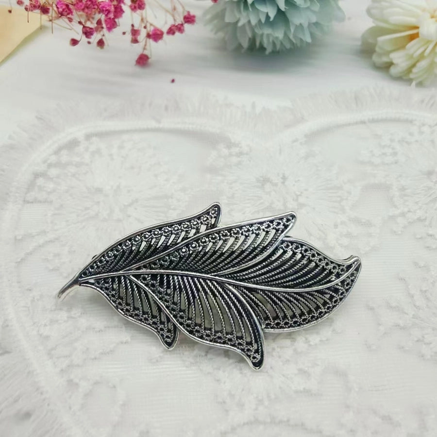 Women's Simple Style Classic Style Feather Zinc alloy Inlay Rhinestones Hair Clip