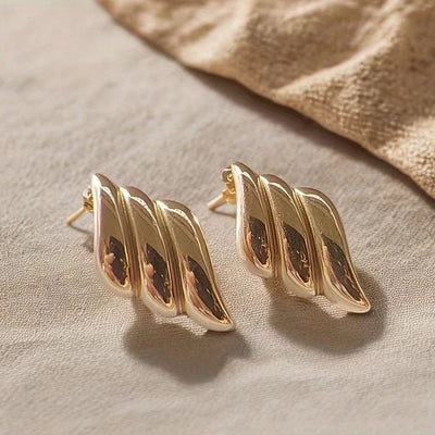 1 Pair Simple Style Wings Plating 304 Stainless Steel 18K Gold Plated Ear Studs