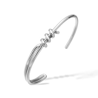 Retro Simple Style Commute Geometric 304 Stainless Steel Cuff Bracelets In Bulk