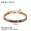 IG Style Geometric 304 Stainless Steel 18K Gold Plated Zircon Tennis Chain Bracelets In Bulk