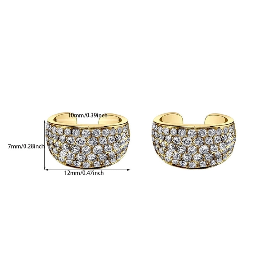 1 Pair IG Style Simple Style Geometric Inlay Copper Zircon Gold Plated Ear Cuffs