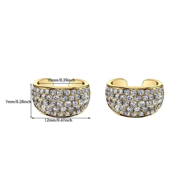 1 Pair IG Style Simple Style Geometric Inlay Copper Zircon Gold Plated Ear Cuffs