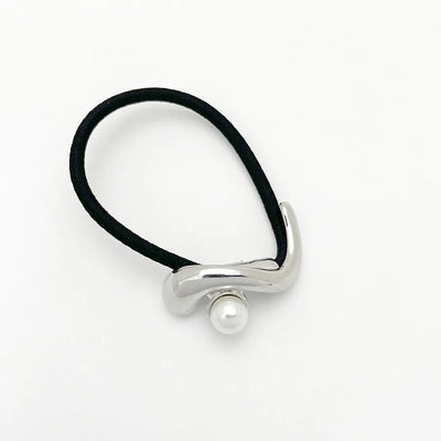 Women's Casual Elegant Simple Style Round Dots Alloy Elastic Band Inlay Pearl Hair Tie
