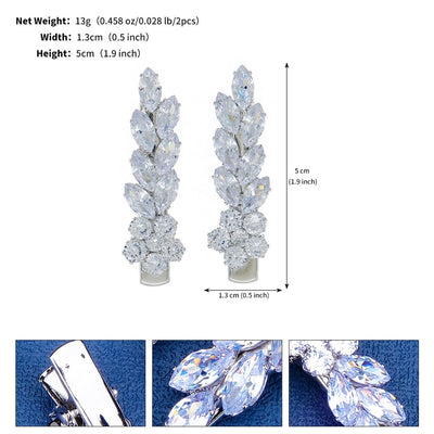 women's elegant sweet solid color alloy plating inlay rhinestones hair clip