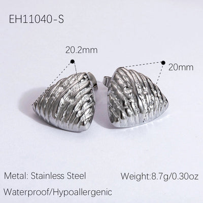 1 Pair Vintage Style Classic Style Geometric Heart Shape Plating 304 Stainless Steel Ear Studs