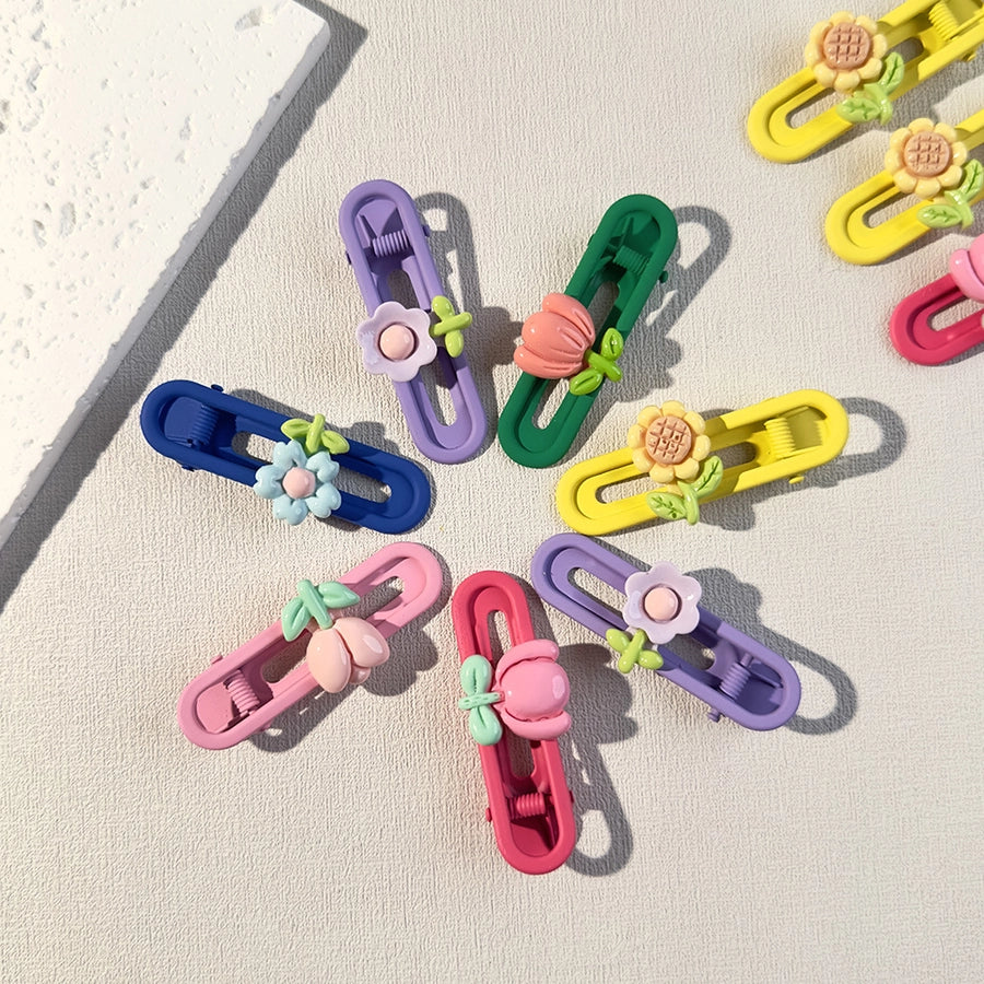 cute flower resin stoving varnish hair clip