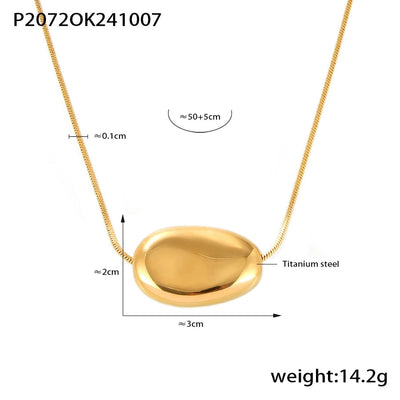 Jewelry Elegant Luxurious Geometric Titanium Steel 18K Gold Plated Pendant Necklace