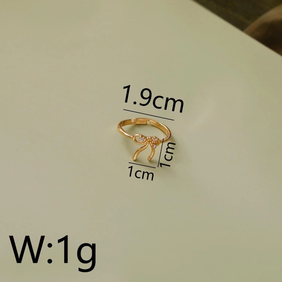 Copper 18K Gold Plated White Gold Plated Asymmetrical Big Bow Bow Knot Zircon Jewelry Set