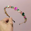lady streetwear geometric alloy plating inlay rhinestones hair band