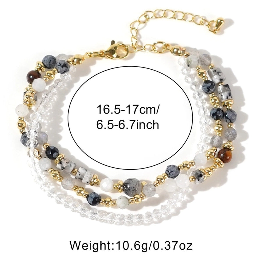 Manufacturer  New Arrival Double Chain Bracelet  Handmade Natural Stone Crystal String Beads Bracelet for Friends Girlfriends' Gift